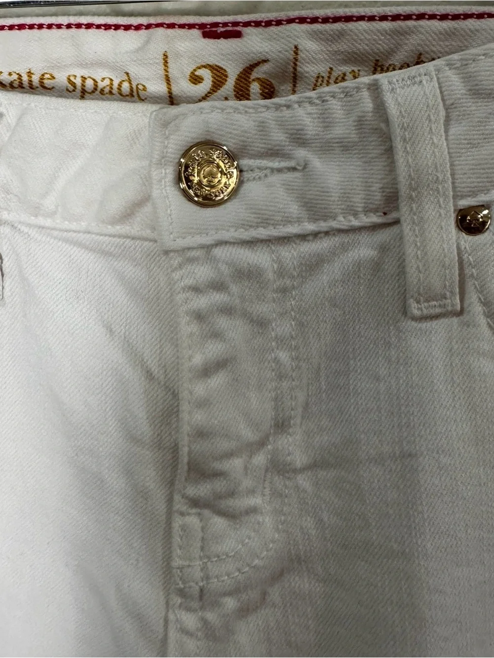 kate spade New York play hooky ‎ White Straight-Leg Jeans size 26